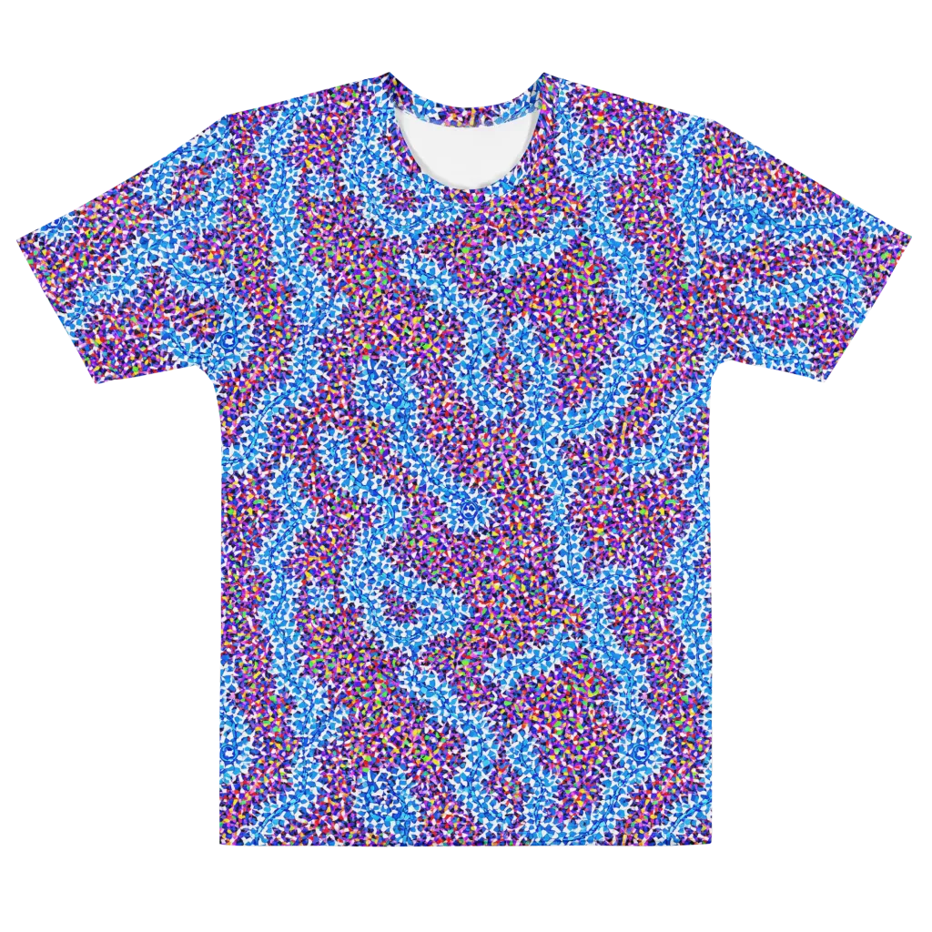 Prismatic Current on Men's Cotton Crew Neck T-Shirt — Front