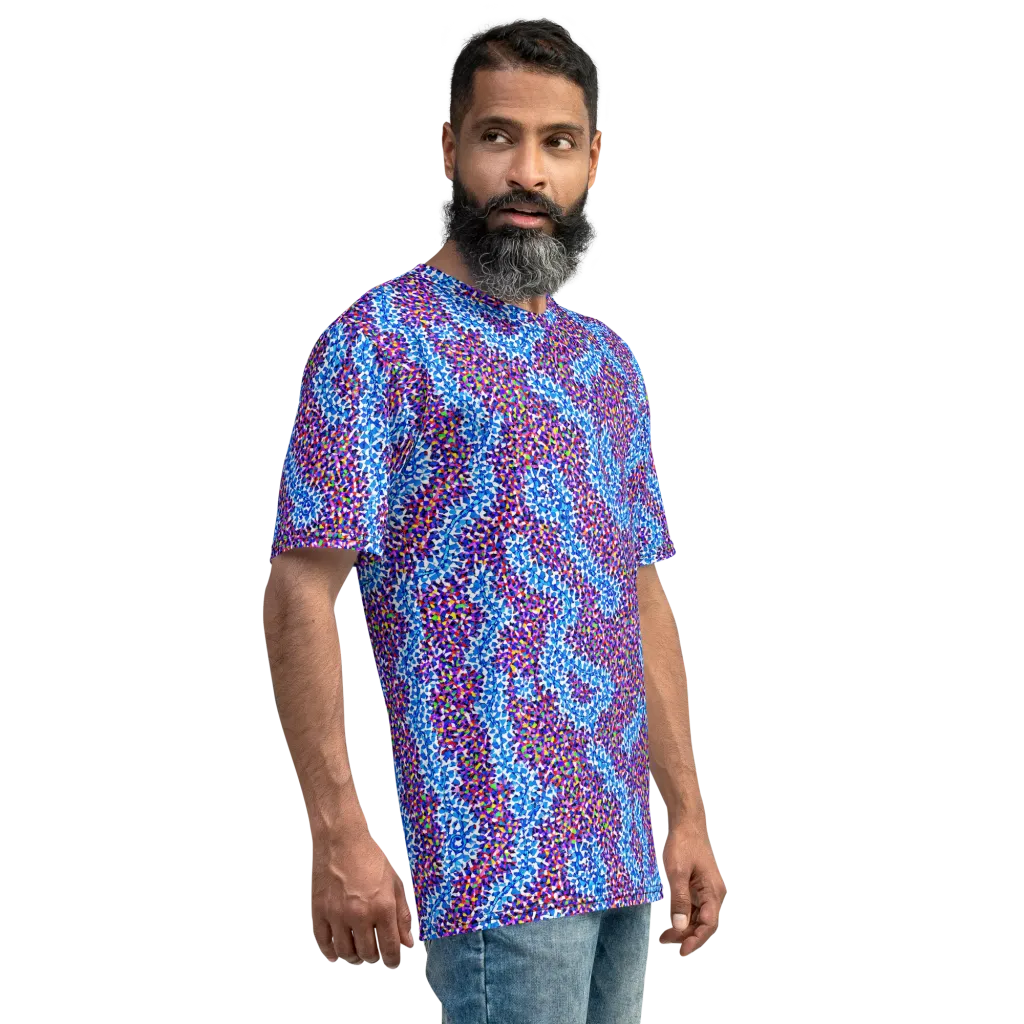 Prismatic Current on Men's Crew Neck T-Shirt — Right