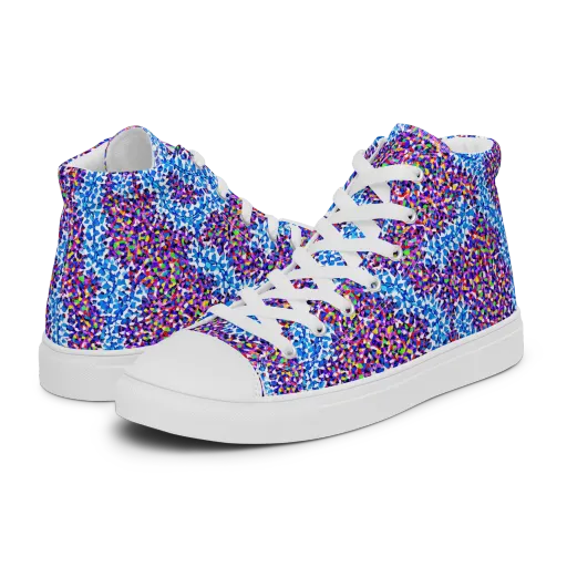 Prismatic Current on a Men's High Top Canvas Shoes