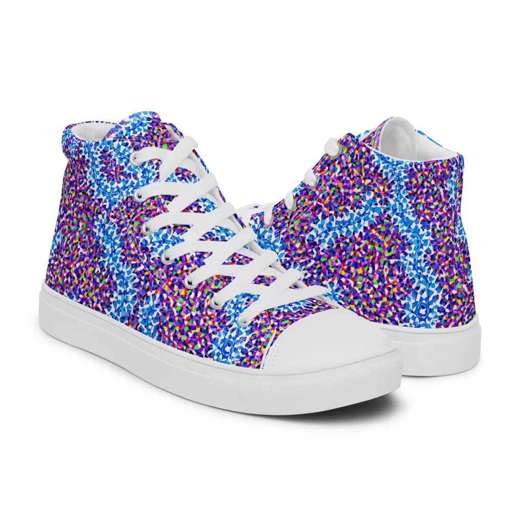 Prismatic Current on Men's High Top Canvas Shoes — Right