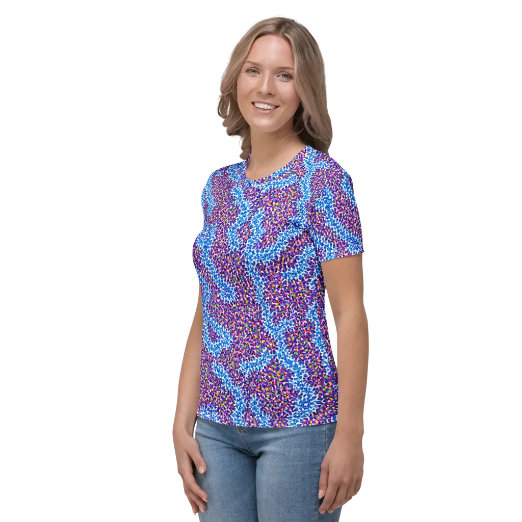 Prismatic Current on Women's Crew Neck T-Shirt — Left