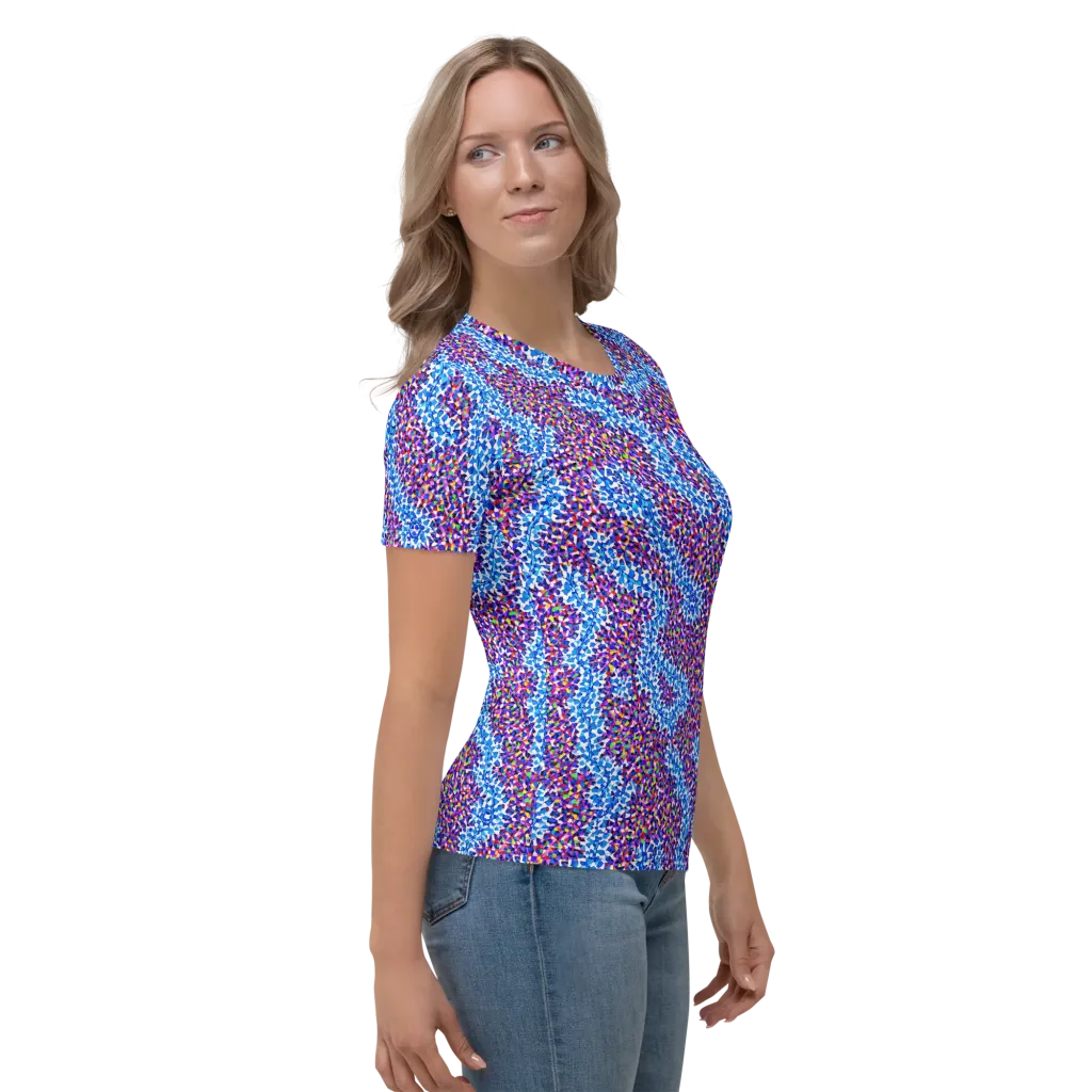 Prismatic Current on Women's Crew Neck T-Shirt — Right