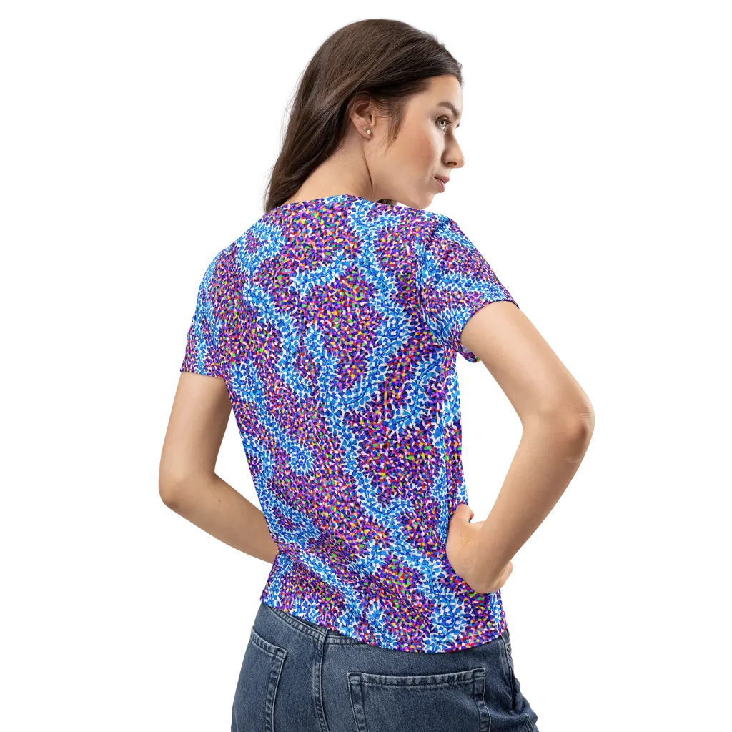 Prismatic Current on Women's Crew Neck T-Shirt — Back