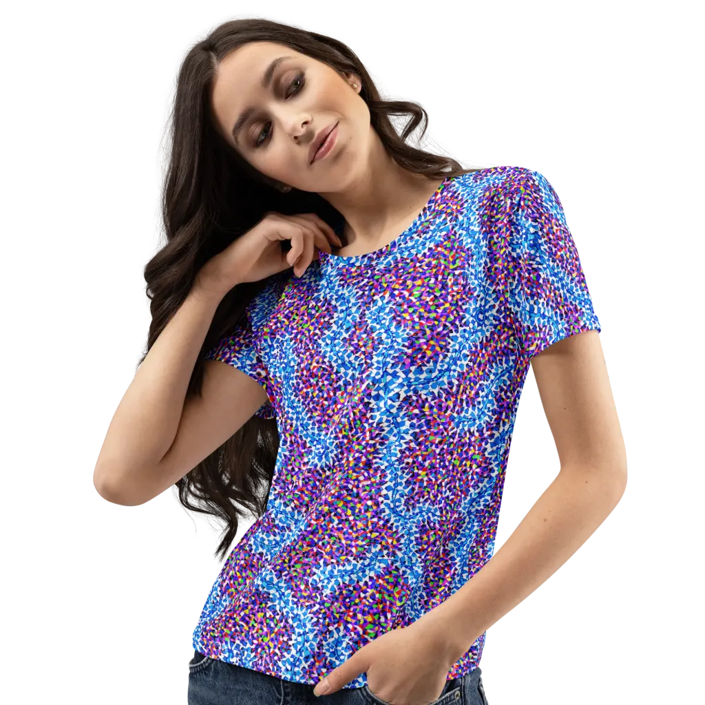 Prismatic Current on Women's Crew Neck T-Shirt — Left Front