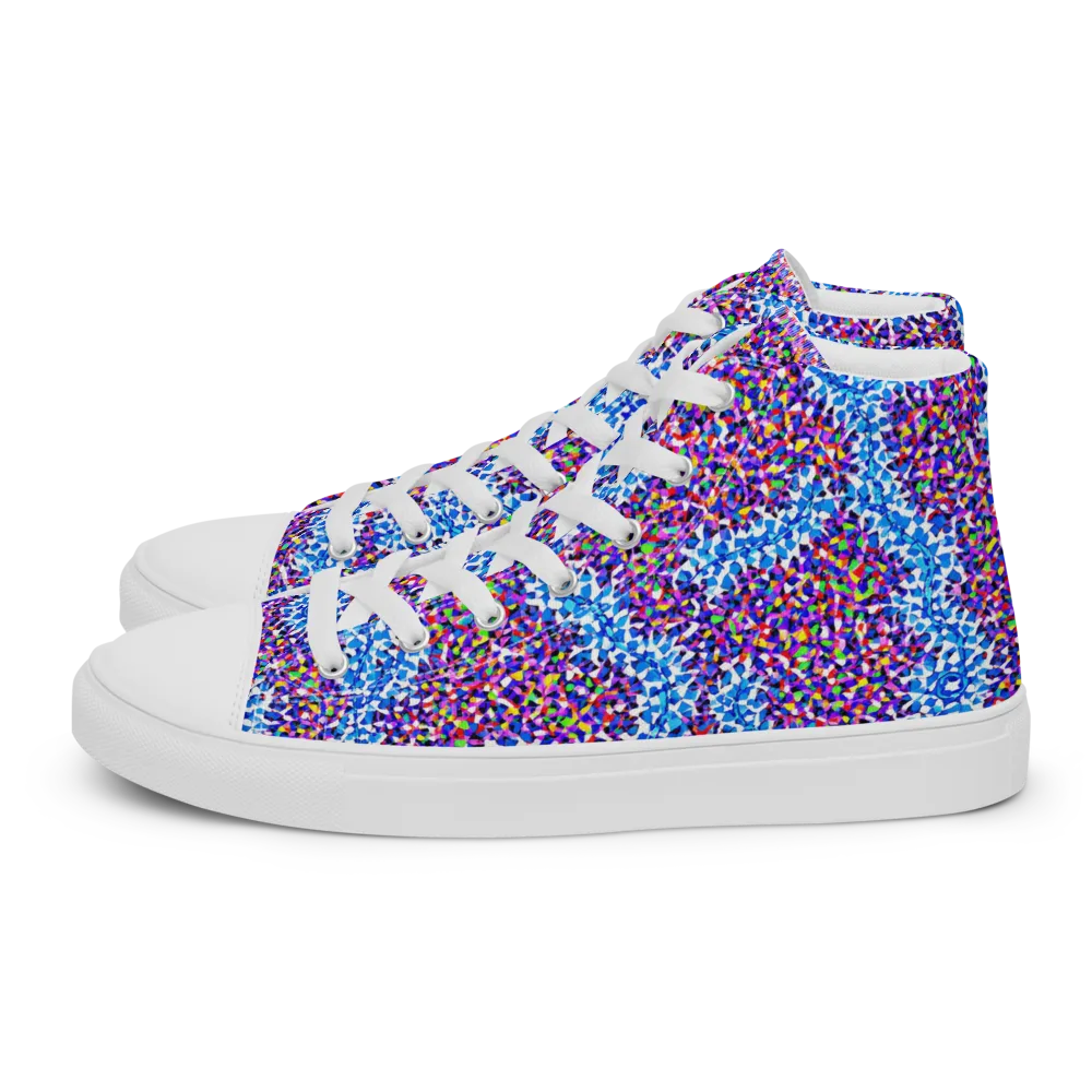 Prismatic Current on Women's High Top Canvas Shoes — Left