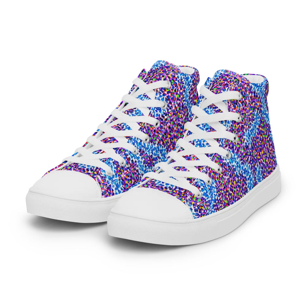 Prismatic Current on Women's High Top Canvas Shoes — Left Front