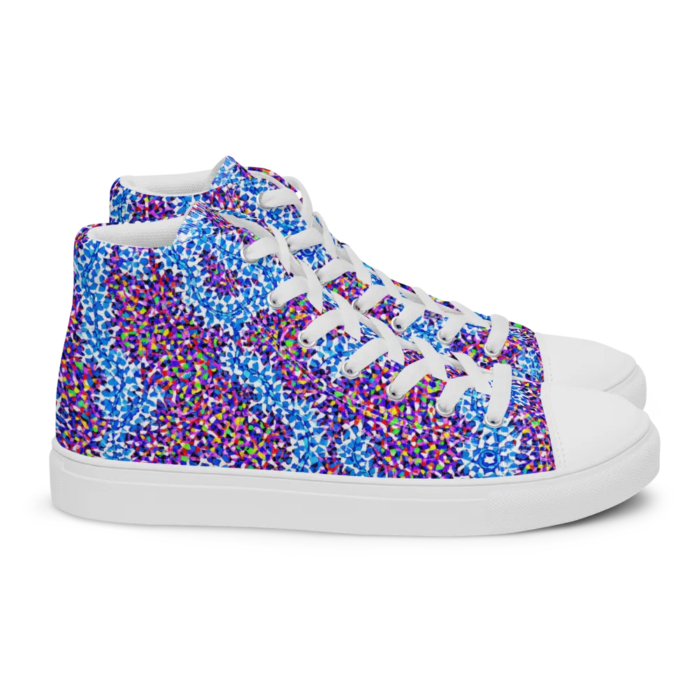 Prismatic Current on Women's High Top Canvas Shoes — Right