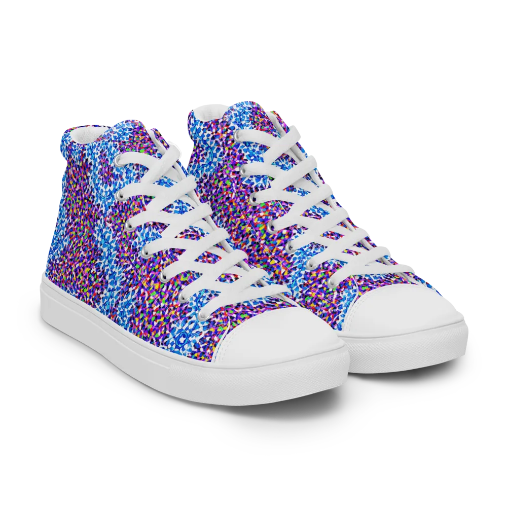 Prismatic Current on Women's High Top Canvas Shoes — Right Front