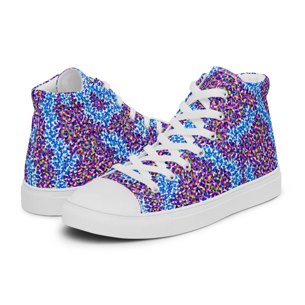 Prismatic Current on Women's High Top Canvas Shoes — Left