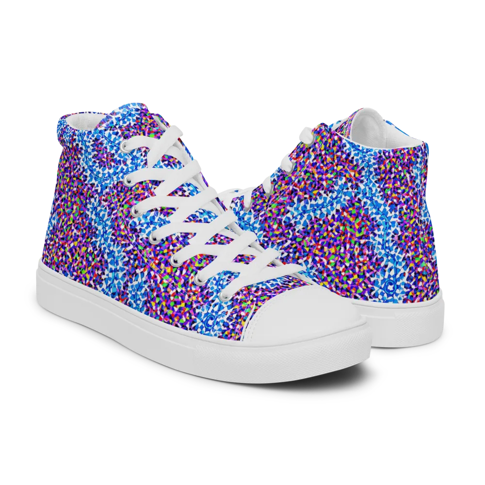 Prismatic Current on Women's High Top Canvas Shoes — Right