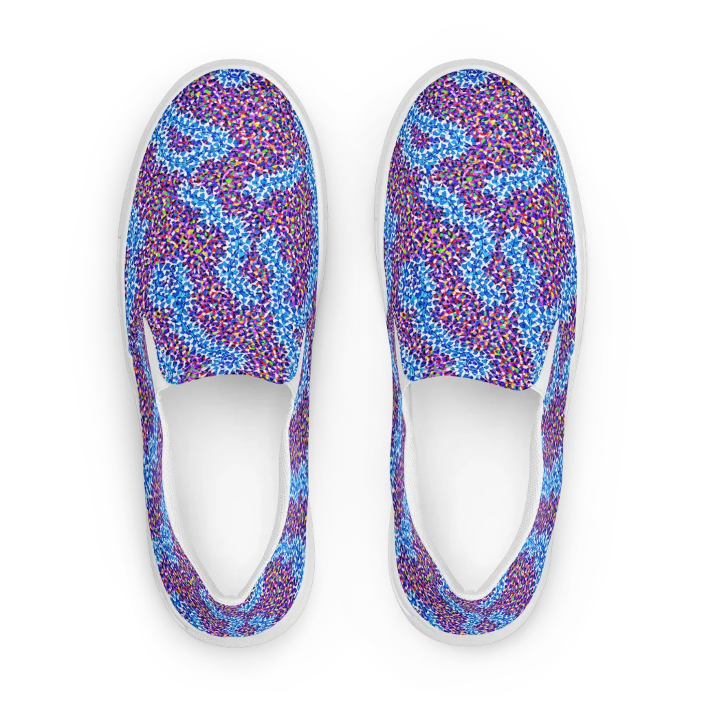 Prismatic Current on Men's Slip-On Canvas Shoes — Front