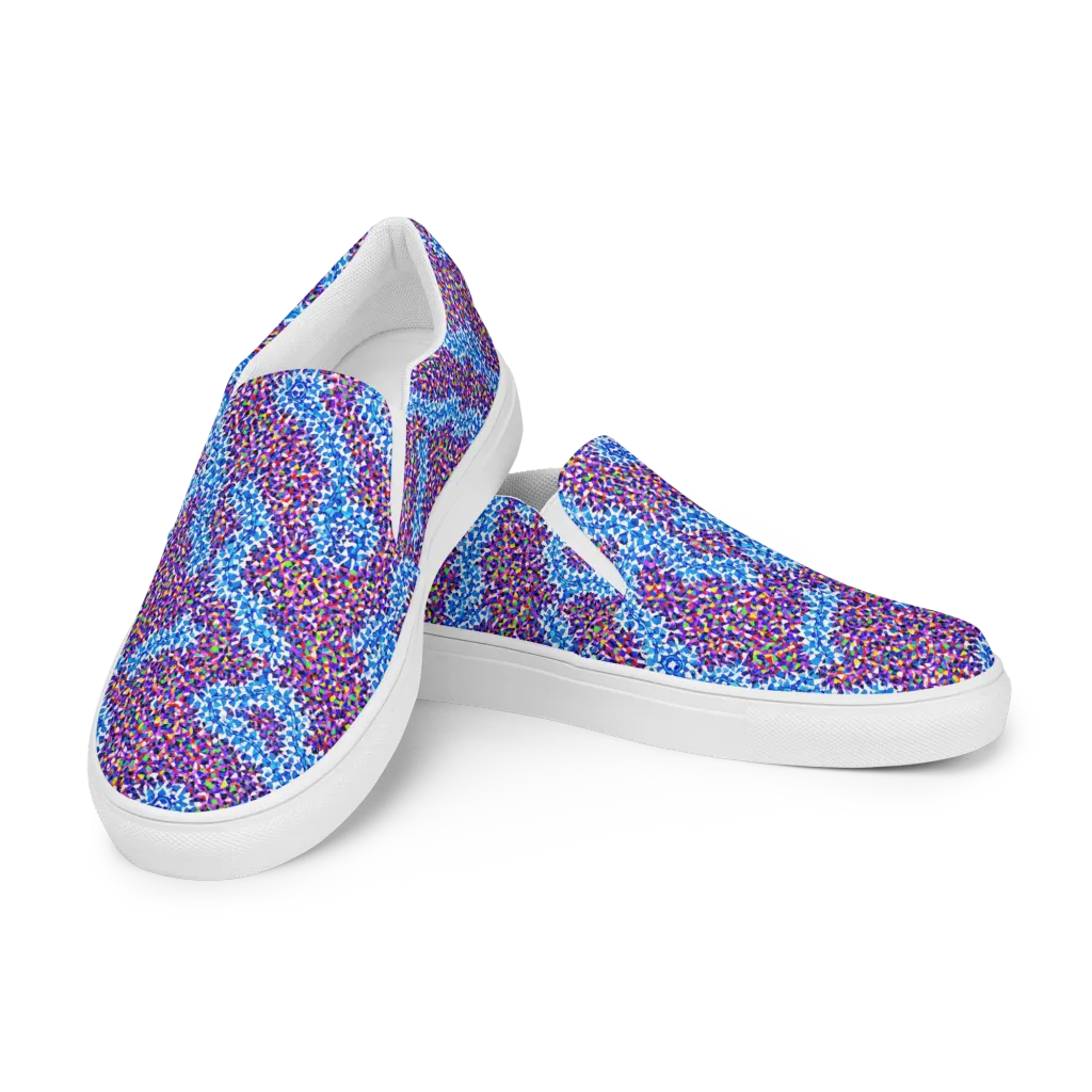 Prismatic Current on Men's Slip-On Canvas Shoes — Left Front