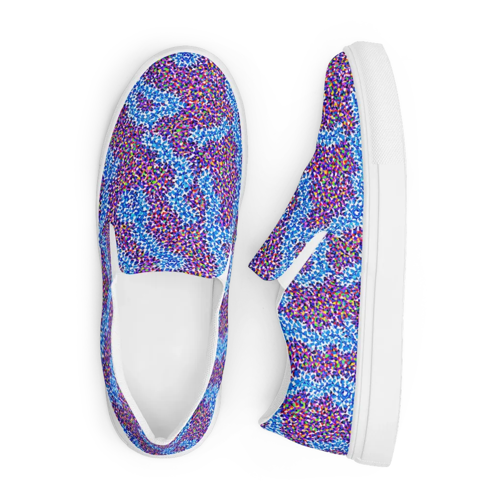 Prismatic Current on Men's Slip-On Canvas Shoes — Front