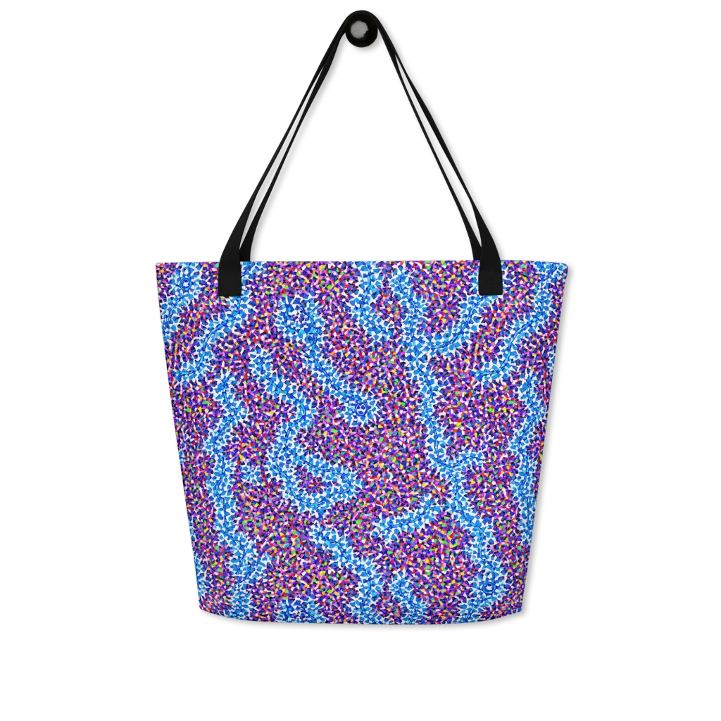 Prismatic Current on Large Tote Bag W/ Pocket — Front