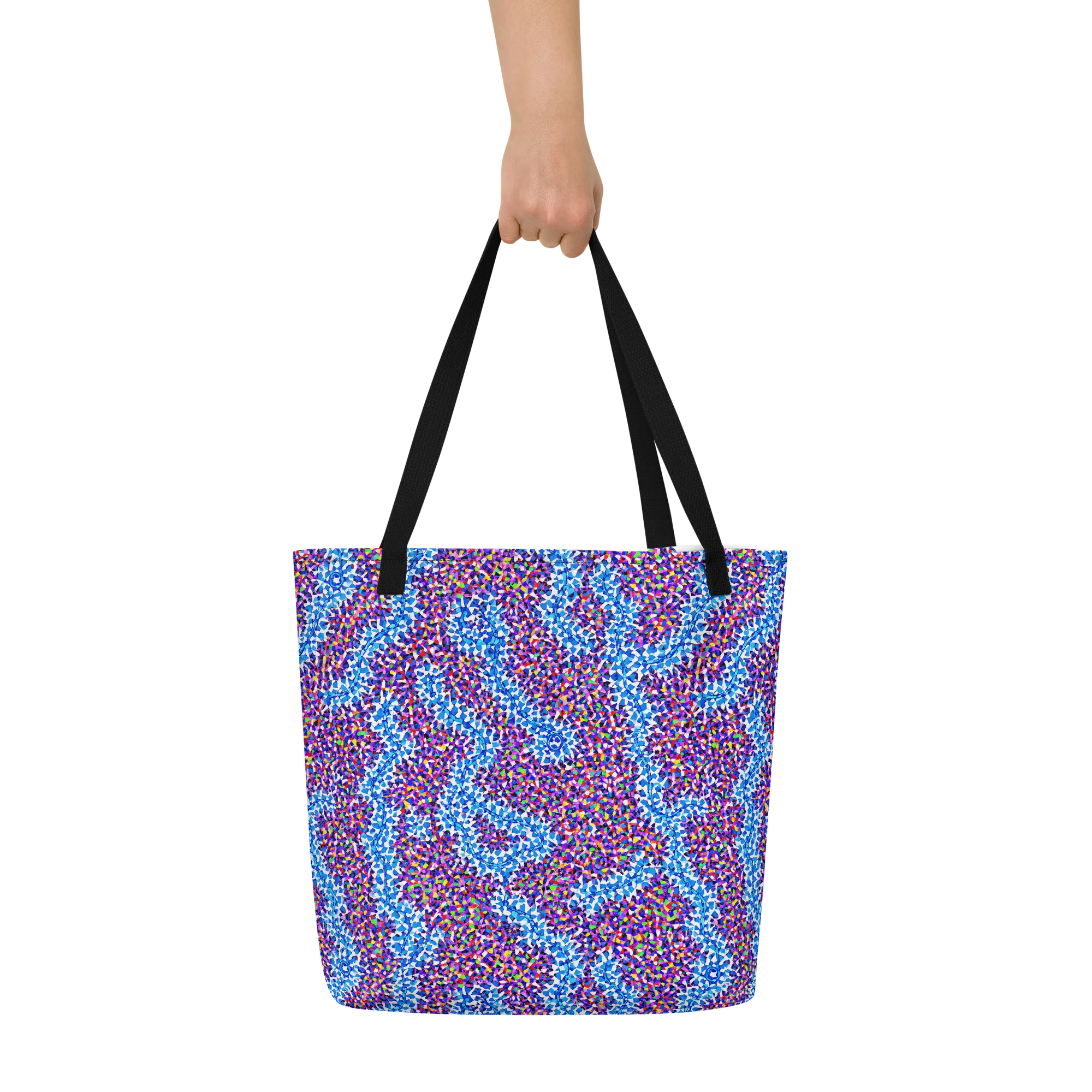 Prismatic Current on Large Tote Bag W/ Pocket — Front