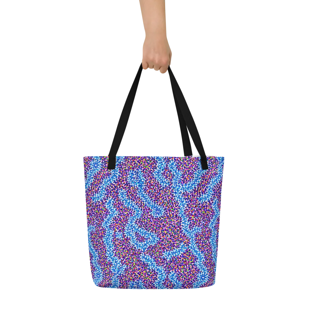 Prismatic Current on Large Tote Bag W/ Pocket — Front