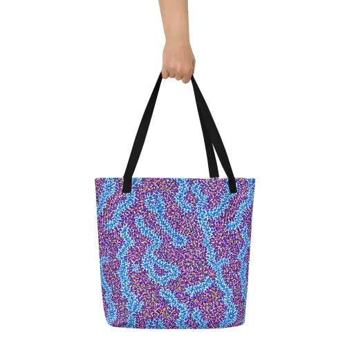 Prismatic Current on a Large Tote Bag W/ Pocket