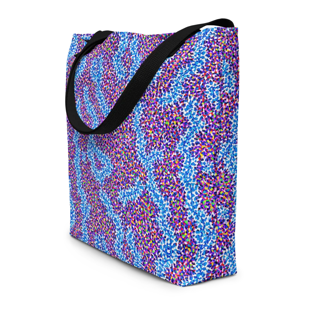 Prismatic Current on Large Tote Bag W/ Pocket — Front