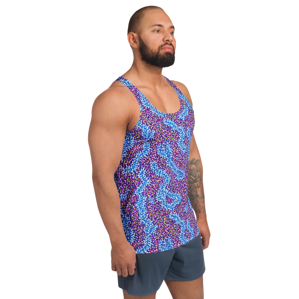 Prismatic Current on Men's Tank Top — Right Front
