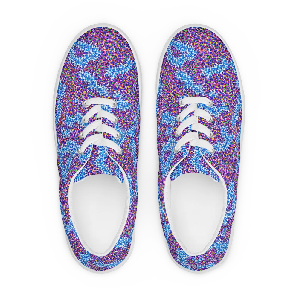 Prismatic Current on Men's Lace-Up Canvas Shoes — Front