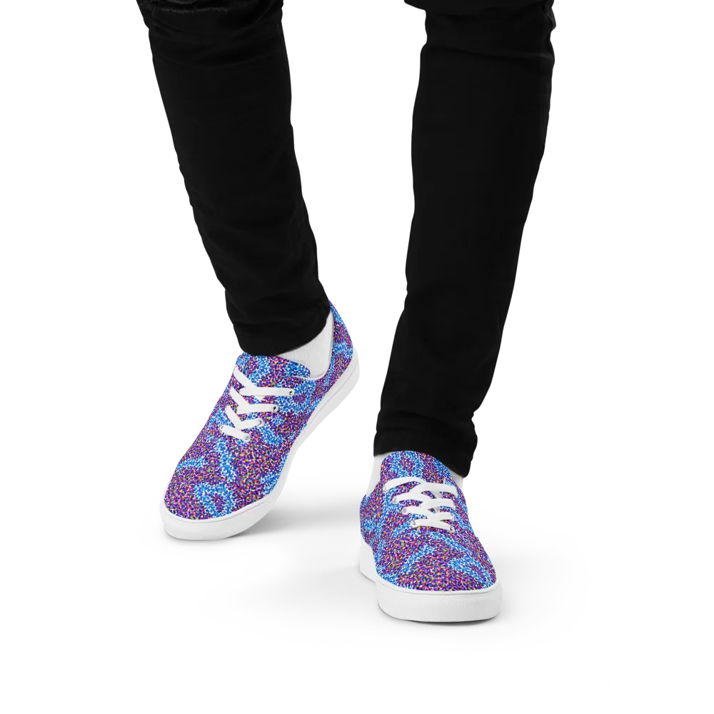 Prismatic Current on Men's Lace-Up Canvas Shoes — Front