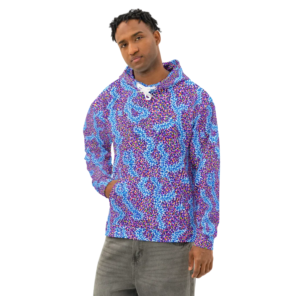 Prismatic Current on Cotton Hoodie — Left Front