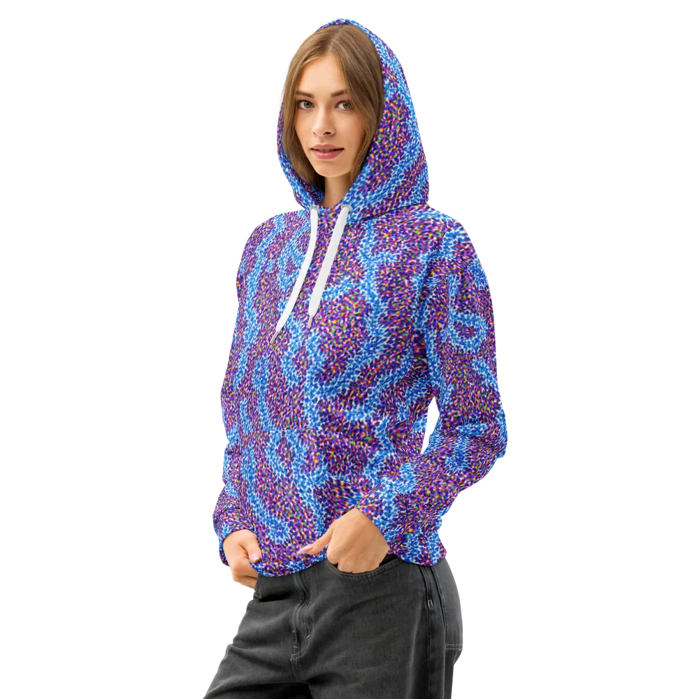 Prismatic Current on Cotton Hoodie — Left Front