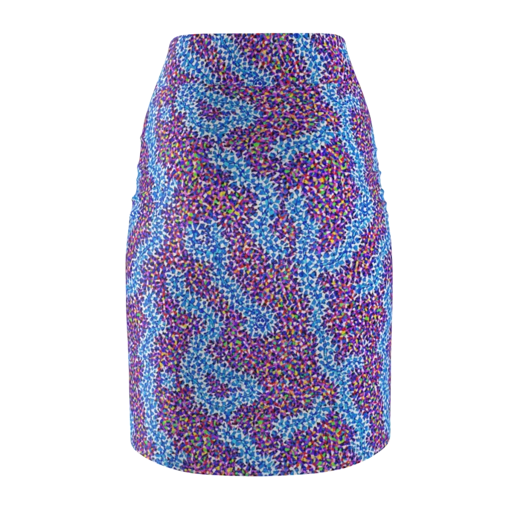 Prismatic Current on Pencil Skirt — Back