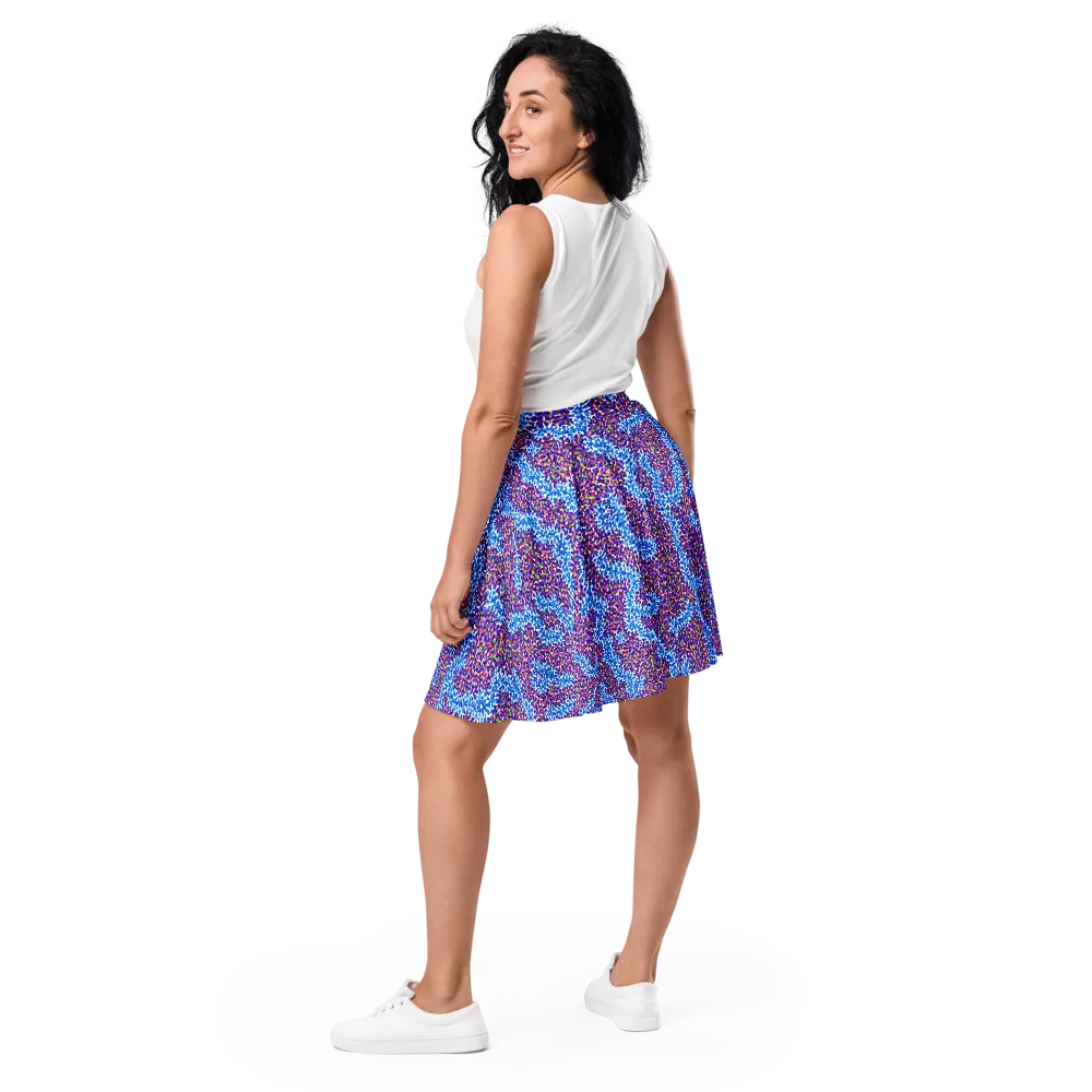 Prismatic Current on Skater Skirt — Back