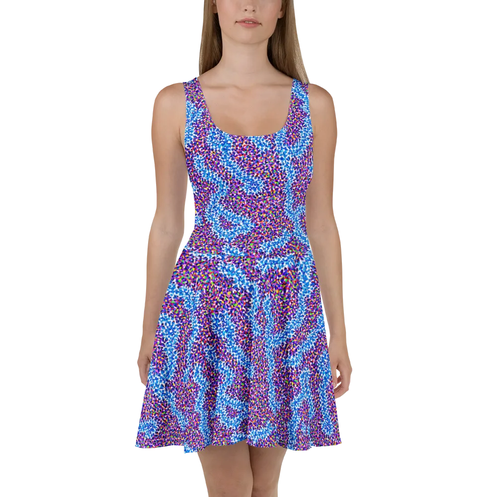 Prismatic Current on Skater Dress — Front
