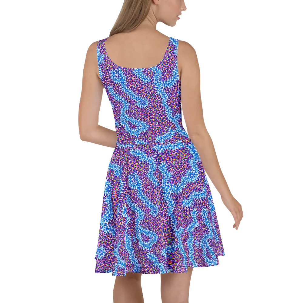 Prismatic Current on Skater Dress — Back
