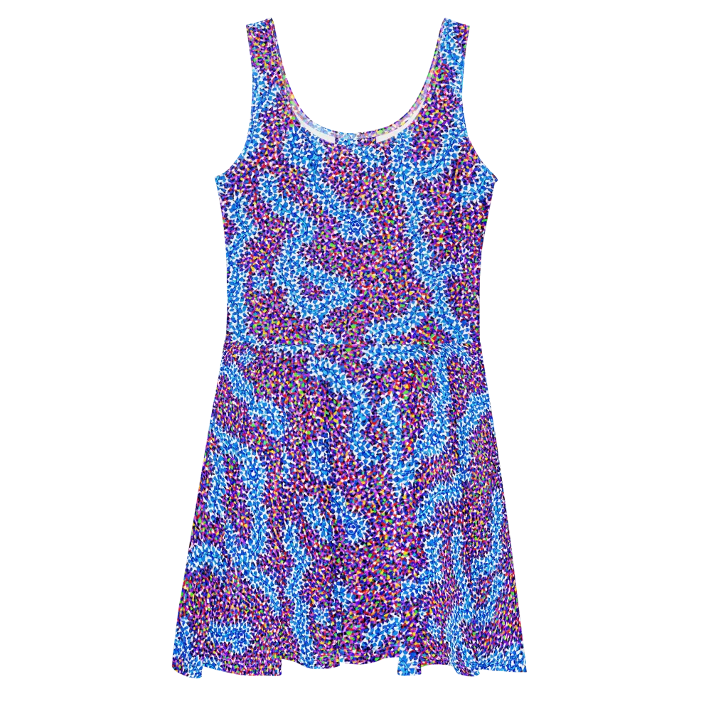 Prismatic Current on Skater Dress — Front