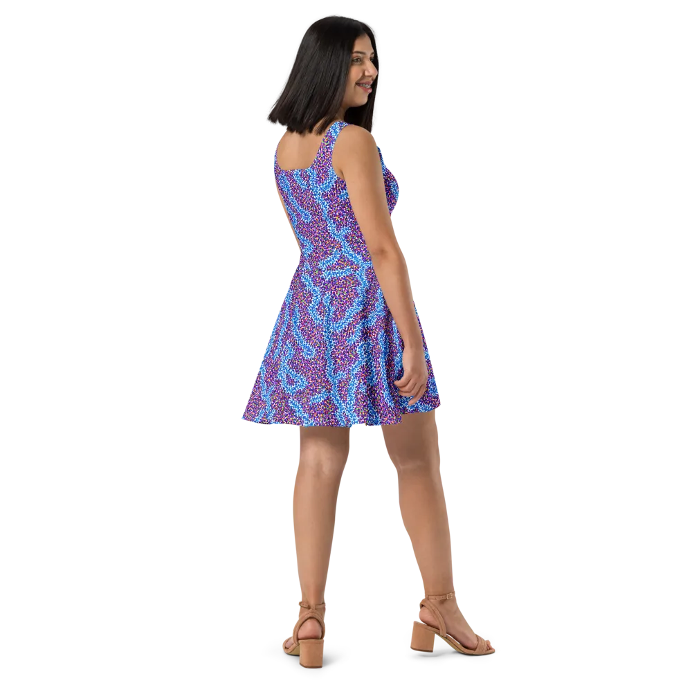 Prismatic Current on Skater Dress — Right