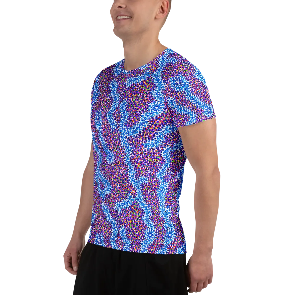 Prismatic Current on Men's Athletic T-Shirt — Left