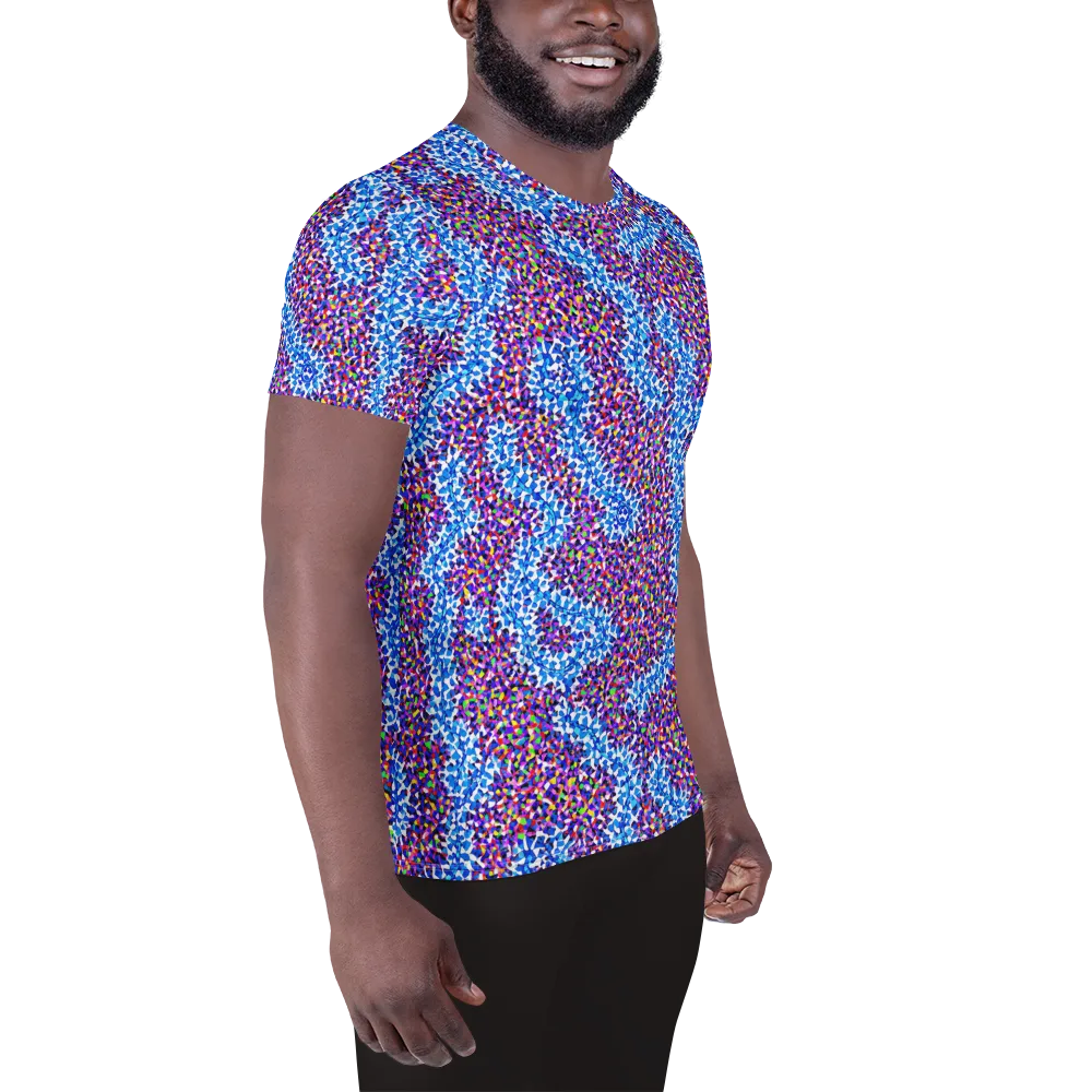 Prismatic Current on Men's Athletic T-Shirt — Right
