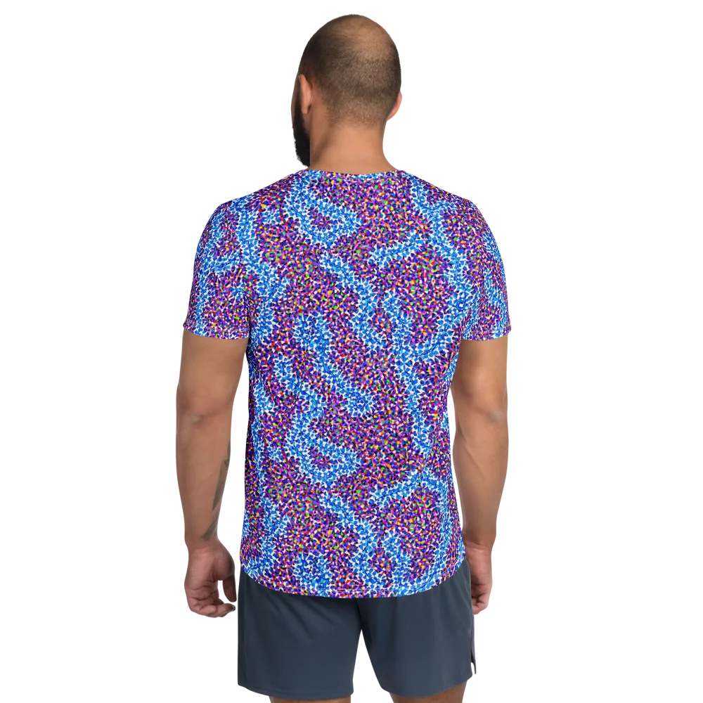 Prismatic Current on Men's Athletic T-Shirt — Back