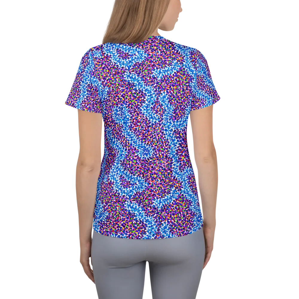Prismatic Current on Women's Athletic T-Shirt — Back