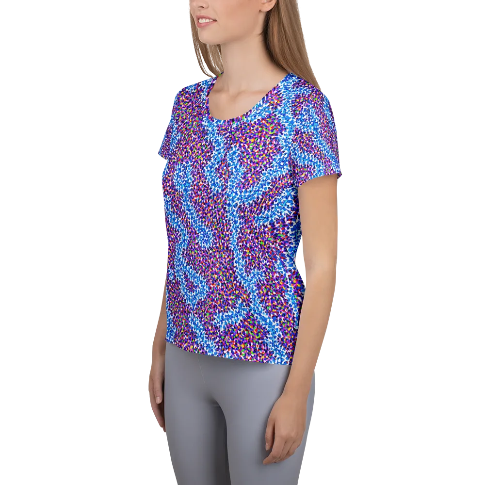Prismatic Current on Women's Athletic T-Shirt — Left