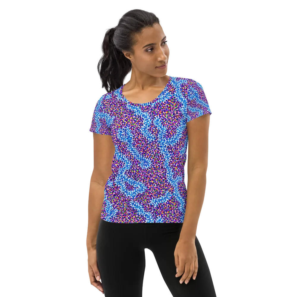 Prismatic Current on Women's Athletic T-Shirt — Front