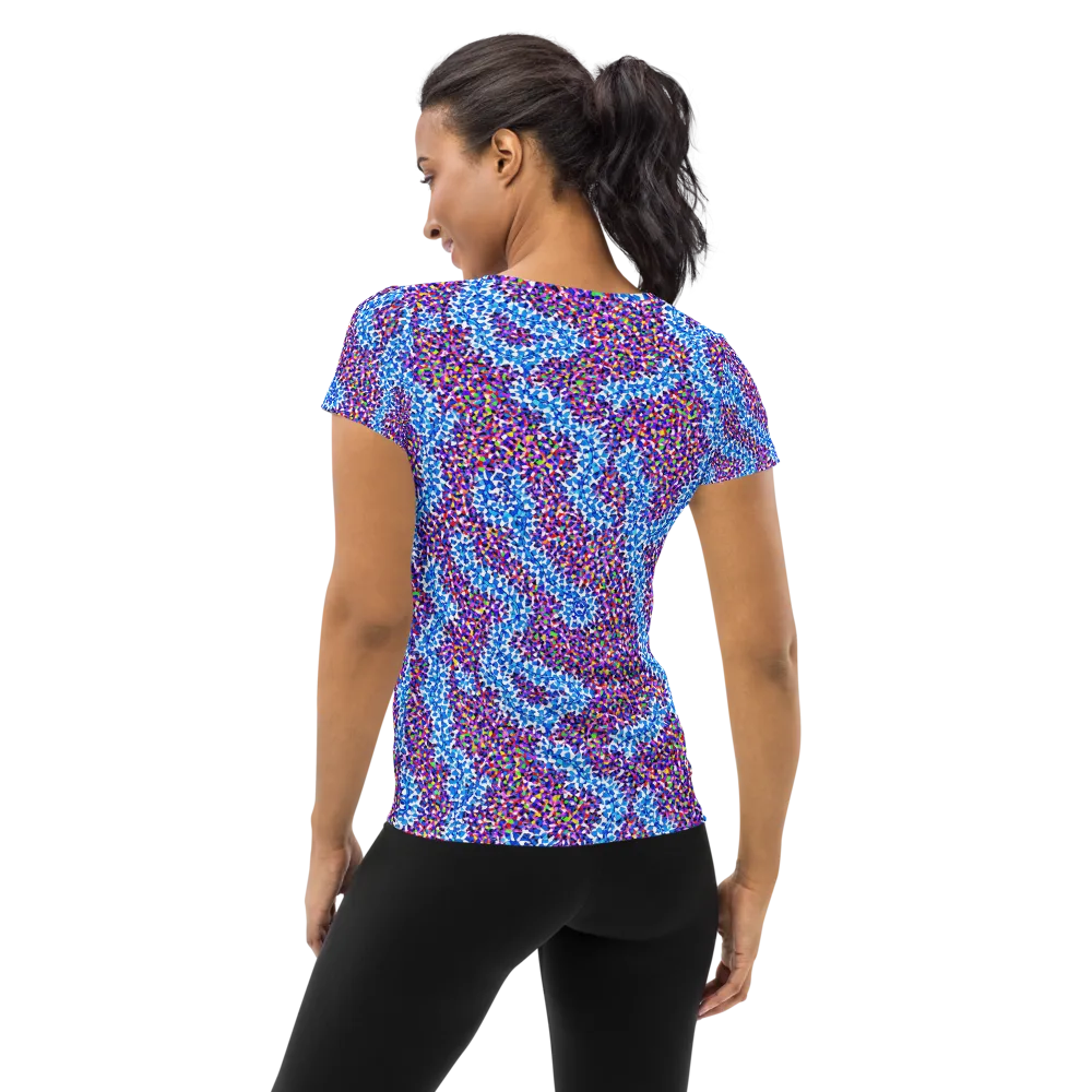 Prismatic Current on Women's Athletic T-Shirt — Back