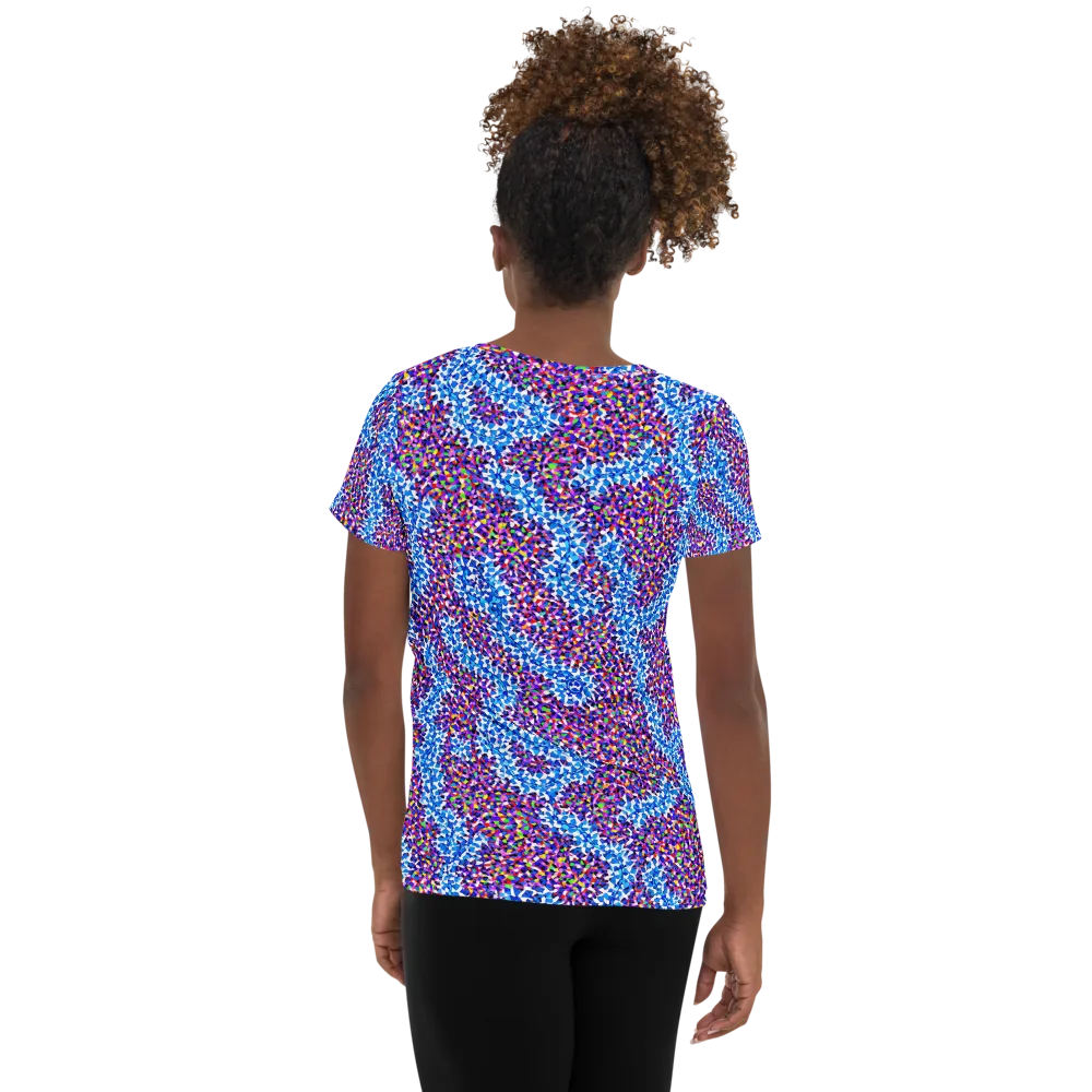 Prismatic Current on Women's Athletic T-Shirt — Back