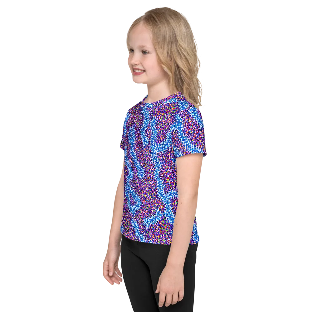 Prismatic Current on Kids Crew Neck T-Shirt — Left