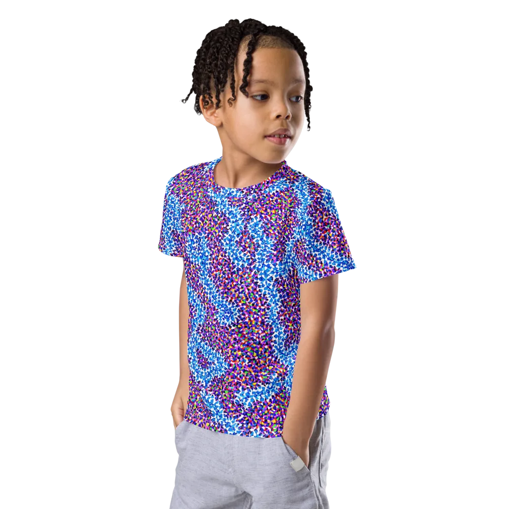 Prismatic Current on Kids Crew Neck T-Shirt — Left Front
