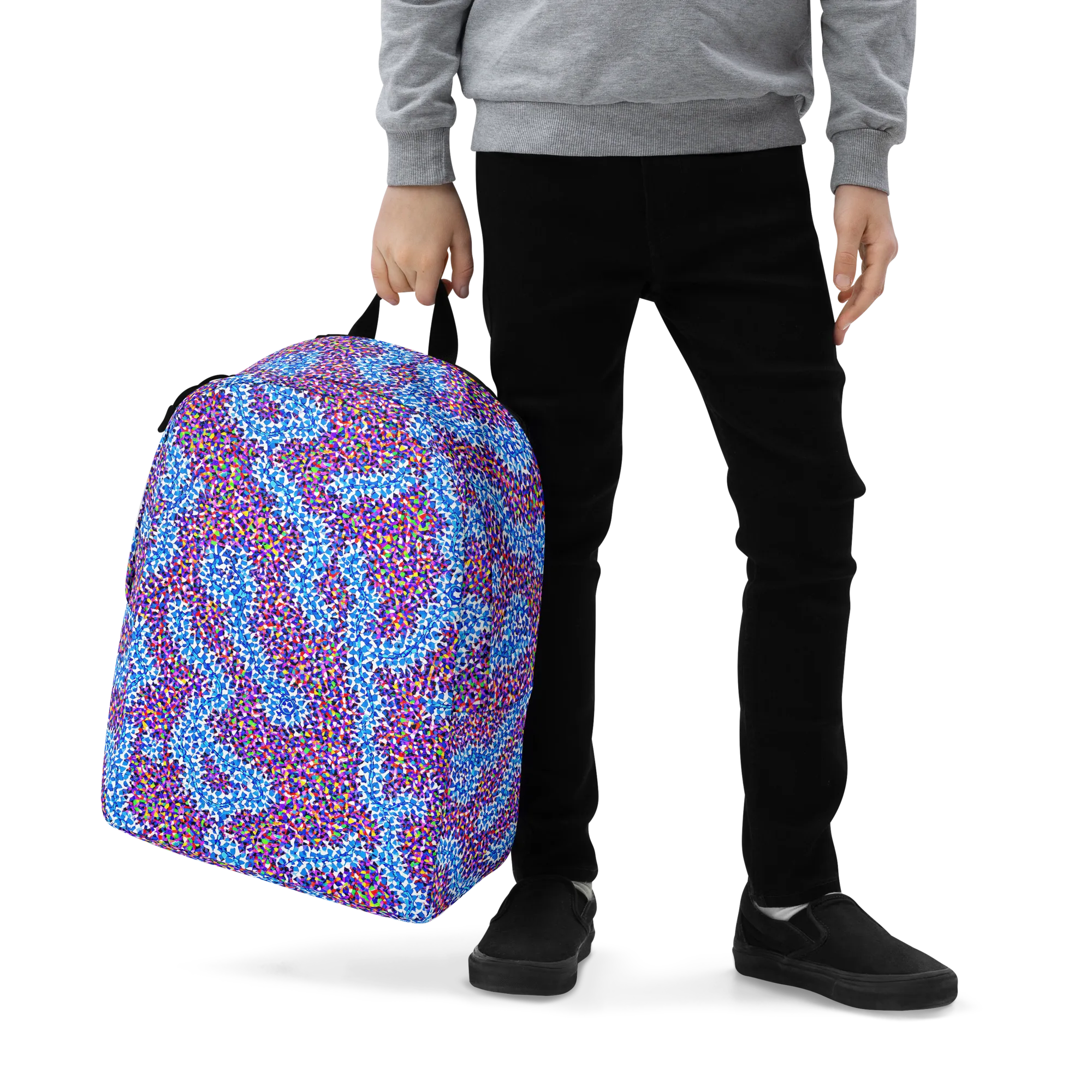 Prismatic Current on Minimalist Backpack — Zoomed-in