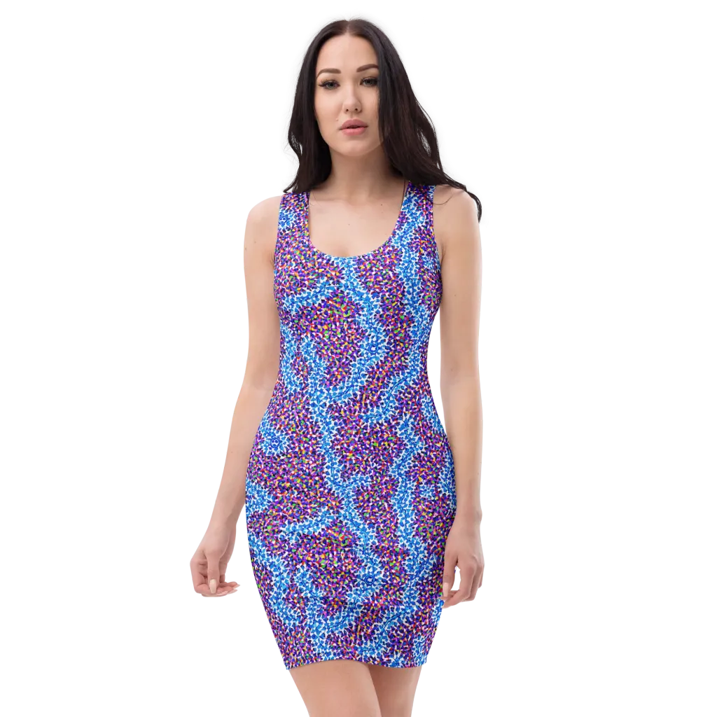 Prismatic Current on Bodycon Dress — Front