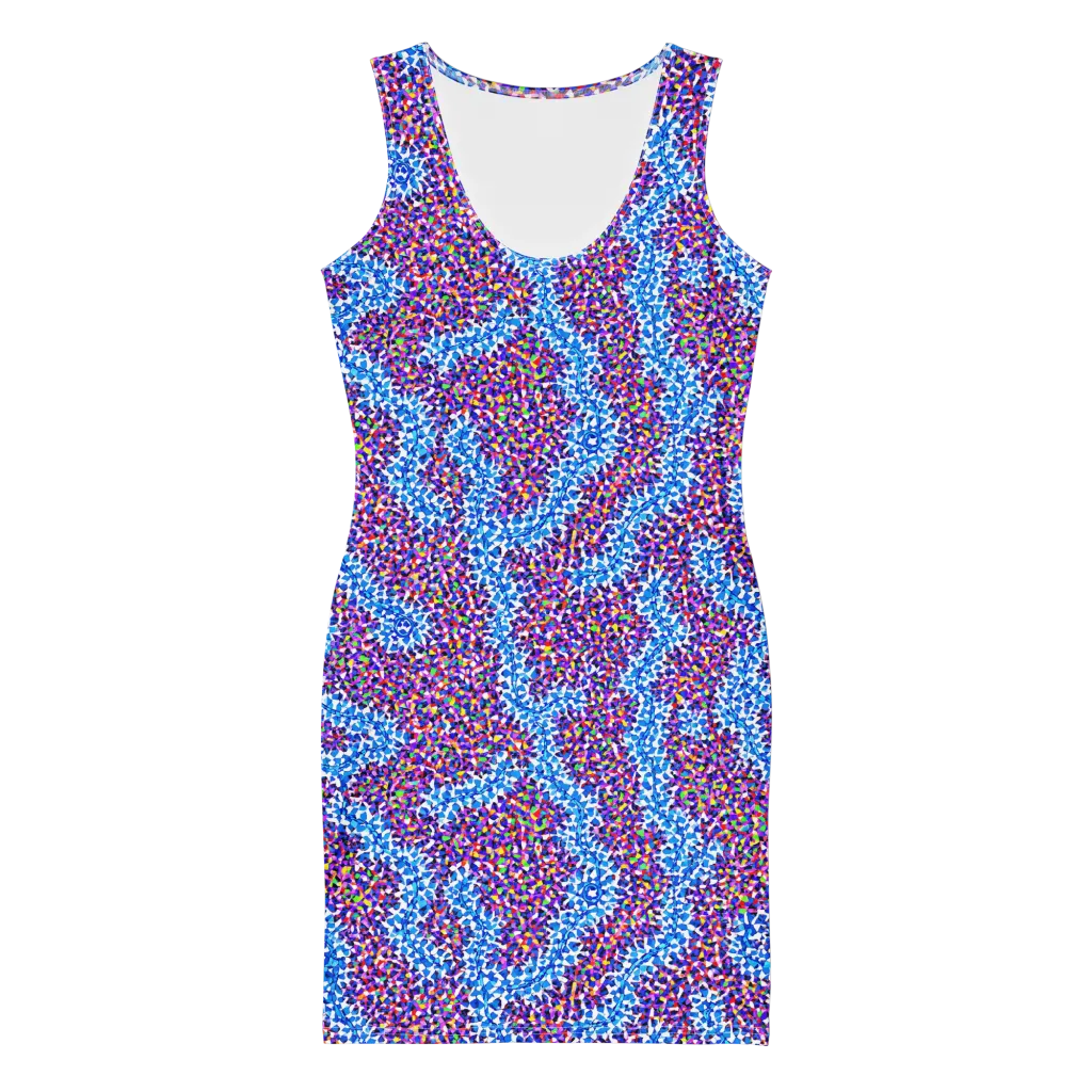 Prismatic Current on Bodycon Dress — Front