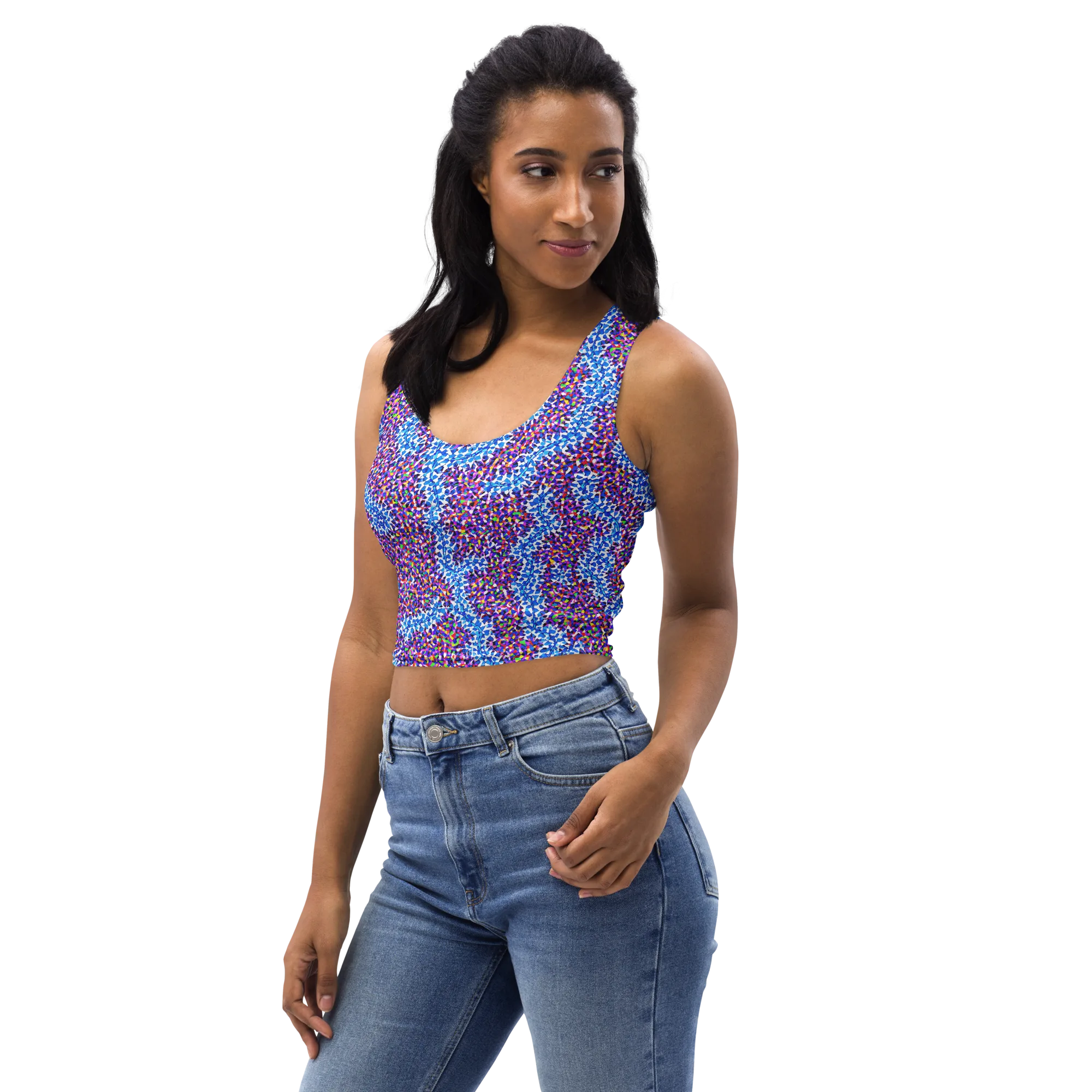 Prismatic Current on Crop Top — Left Front