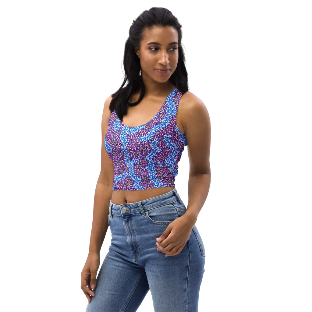 Prismatic Current on Crop Top — Left Front