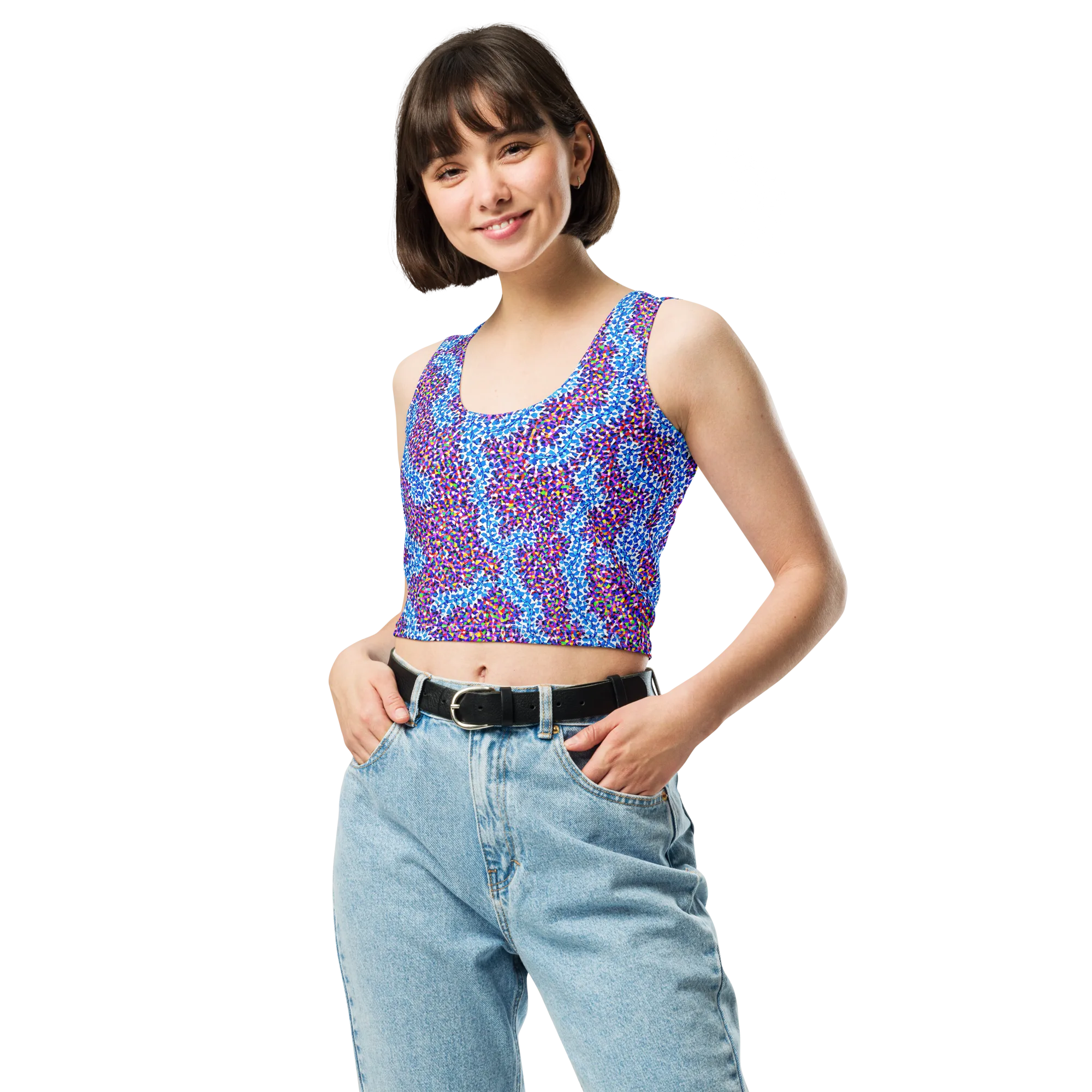 Prismatic Current on Crop Top — Front