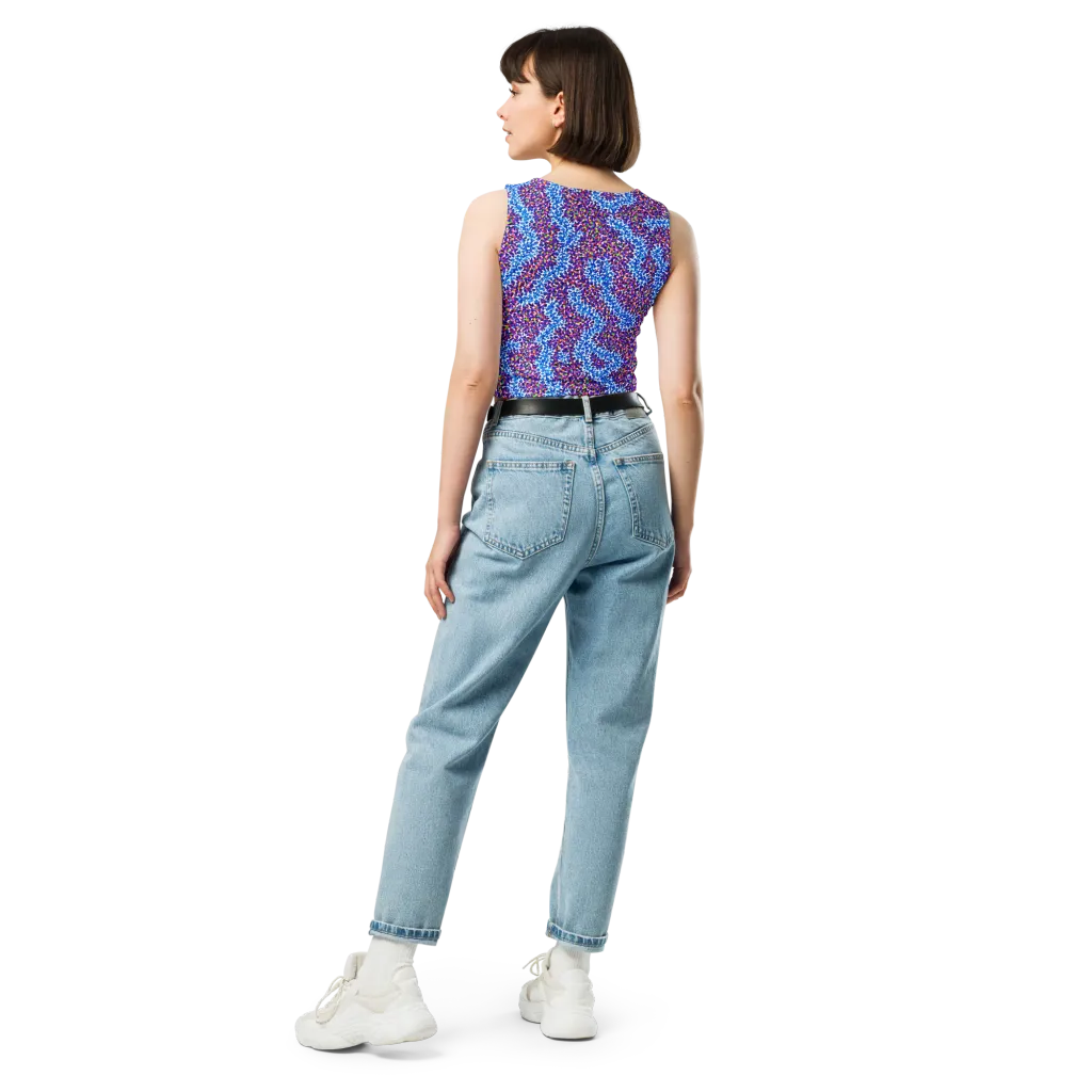 Prismatic Current on Crop Top — Back